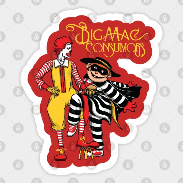 Fleetwood Mac / Big Mac Crossover colored Sticker by tduffyworld